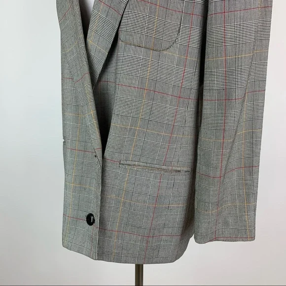 Vintage Jones Wear Plaid Double Breasted Blazer Sz 8 - Picture 10 of 14